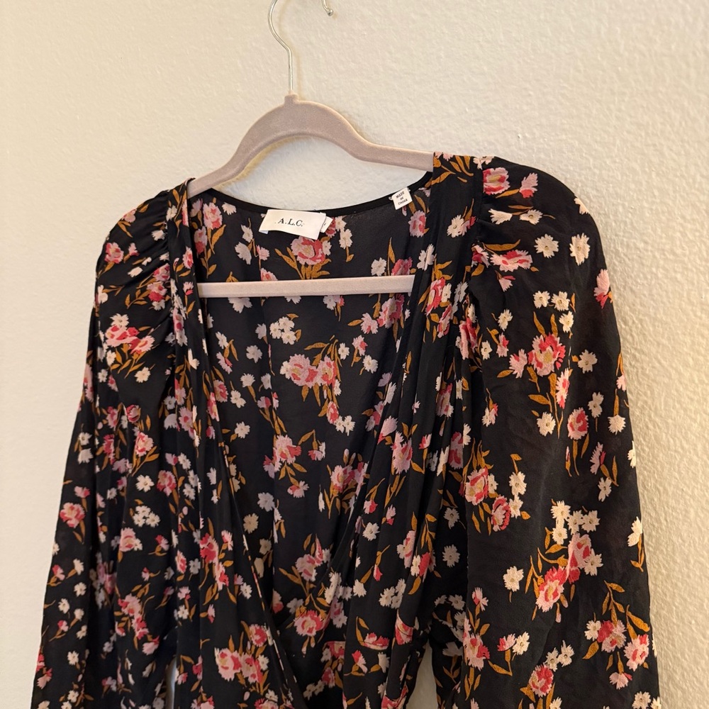 ALC Floral Black Dress - Picture 3 of 8